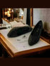 Black Shimmer Ballerina Shoes - cunei